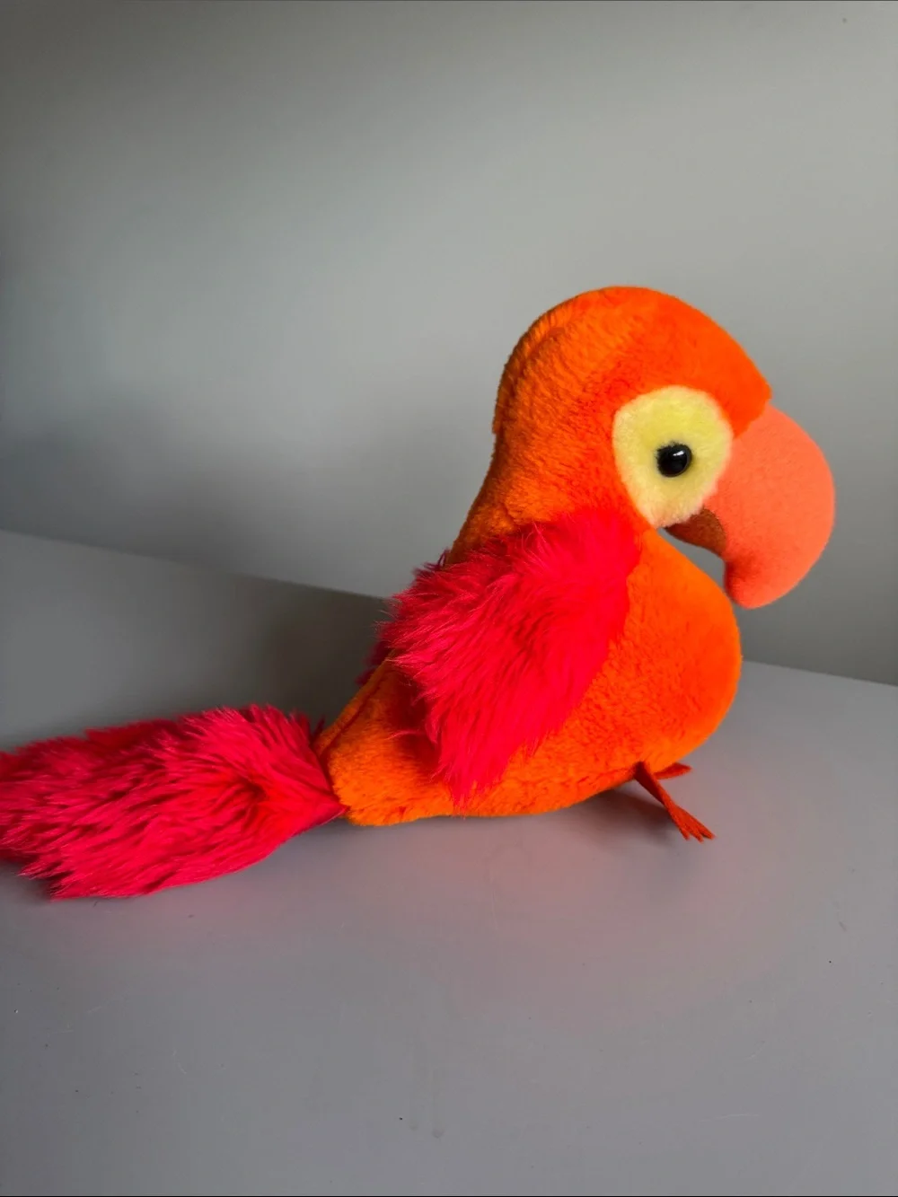 Applause Vintage 1981 Plush Orange Red Parrot Stuffed Toy